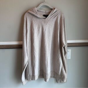 NEW Vince Tan Cashmere Wool Blend Birdseye Hooded Sweater​
